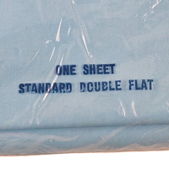 Pacific Miracale Standard Double Flat Bed Sheet Permanent Press Percale Blue - Picture 5 of 10